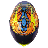 Casco Shaft 526sp Evo Armored Naranja Azul Visor Iridium Azul